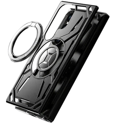 For Apple iPhone 15 Pro Hybrid Magnetic Ring and 360° Rotational Kickstand with MagSafe Compatible, Military Grade Drop Protection Case Cover Black
