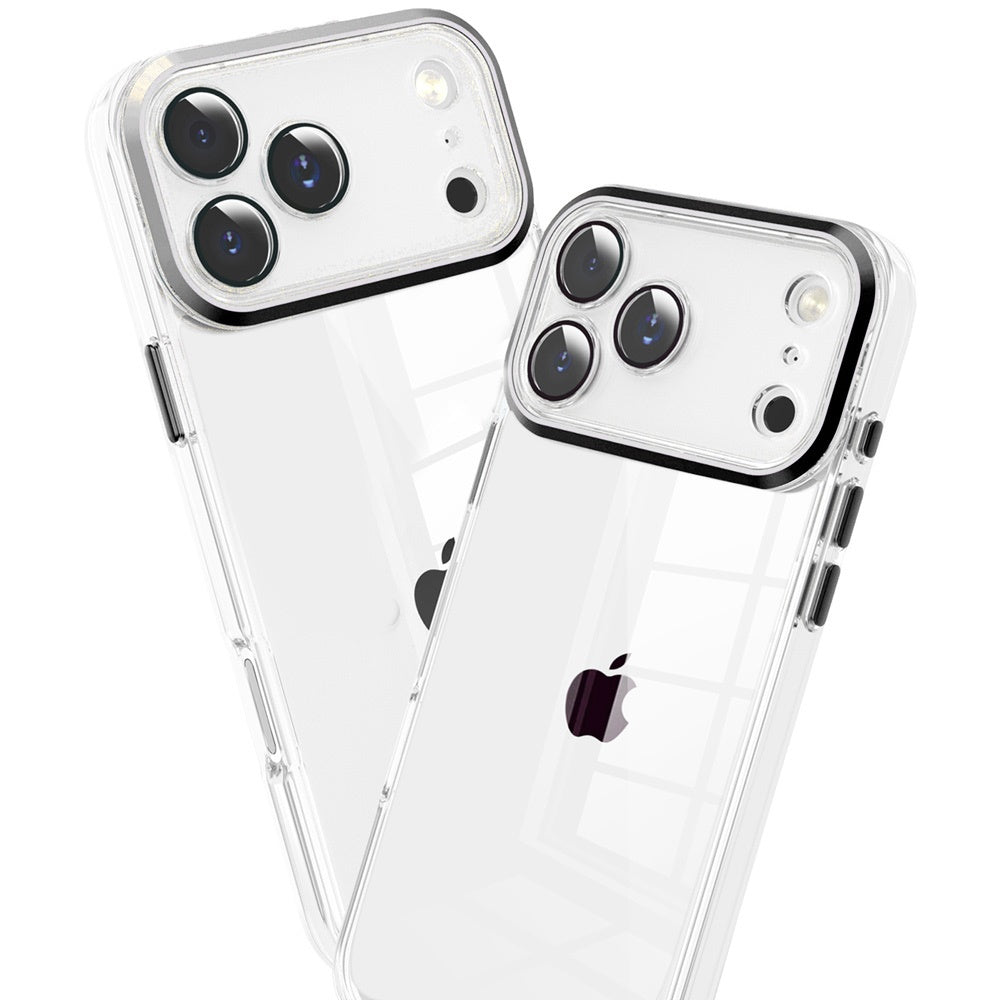 Transparent Clear Hybrid Metal Button Camera Guard Shockproof Gummy TPU Slim Protective Grip