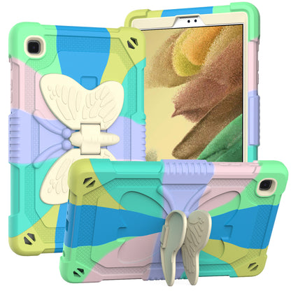 For Butterfly Wings Kickstand 3in1 Tough Hybrid with Pencil Holder Heavy Duty Rugged Shockproof Full Protective Rainbow Tablet Case Cover