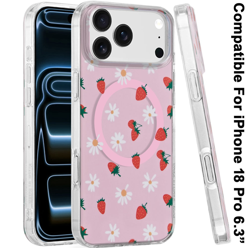 Phone Case for Apple iPhone 18 Pro/ iPhone 17 Pro Stylish Design Shockproof Magnetic Magsafe Compatible TPU IMD Print Rugged Grip Drop Protection Slim Fashion Cover