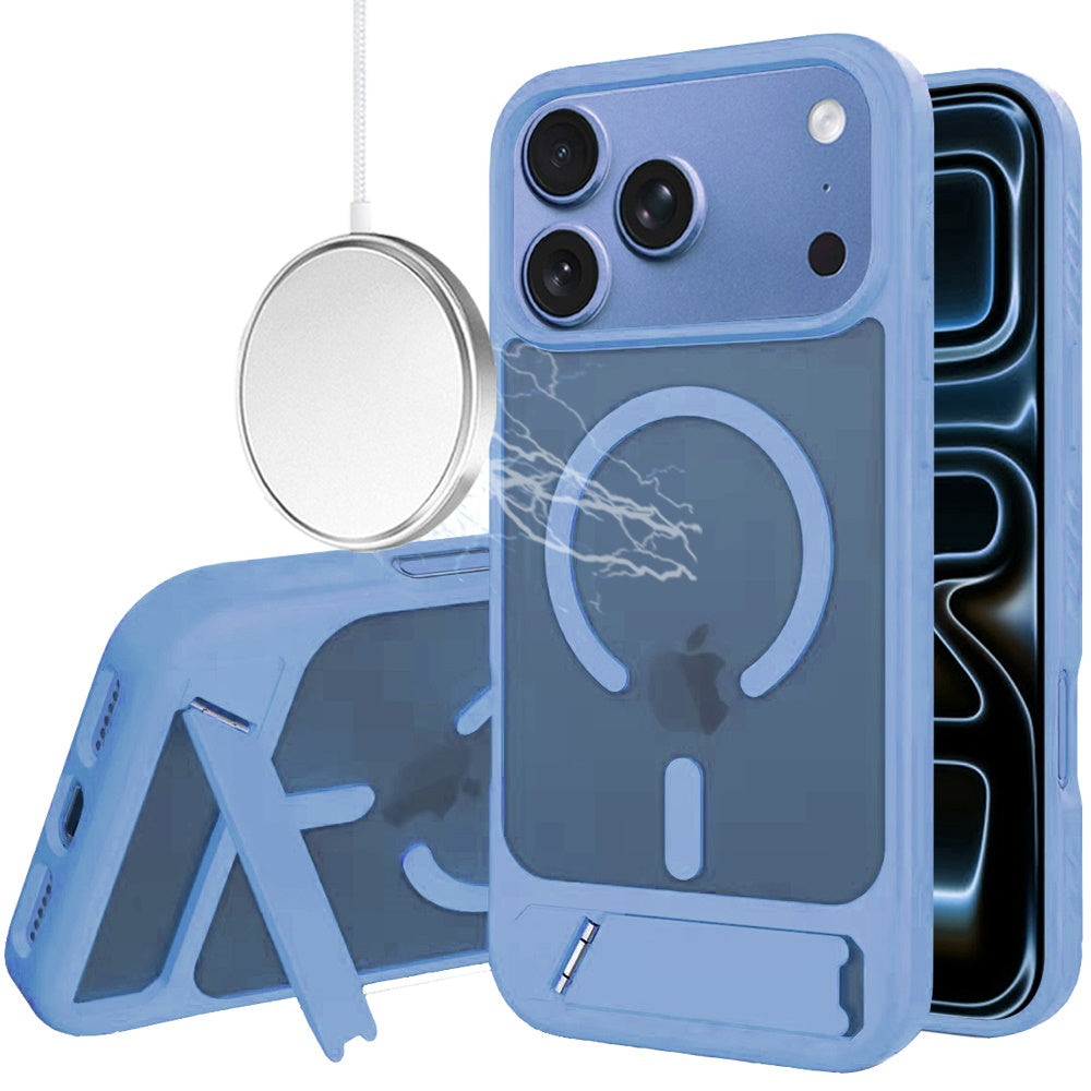 Matte Magnetic Metal Kickstand Shockproof Grip Anti Slip Durable Protective Heavy Duty Hybrid