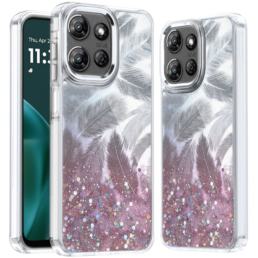 For Motorola Moto G 5G 2025 Fashion Epoxy Glitter Shimmer Design, Hybrid Shockproof TPU, Stylish Sparkle Slim TPU Protective Case Cover