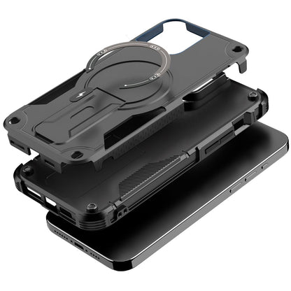 For iPhone 15 Plus (6.7") Magnetic Invisible Kickstand Holder with Magsafe, Slim Fit Shockproof Hybrid Military Grade Heavy Duty Case Cover