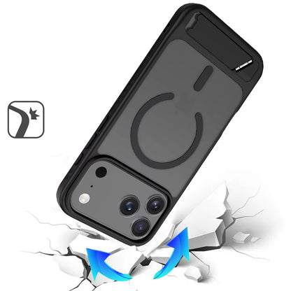 Phone Case for Apple iPhone 18 Pro Max Matte Magnetic Metal Kickstand Shockproof Grip Anti Slip Durable Protective Heavy Duty Hybrid Cover