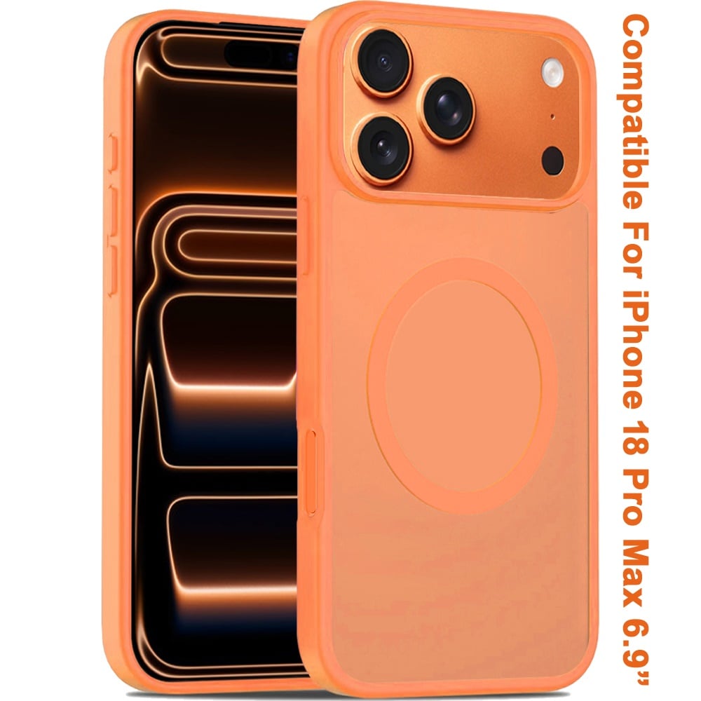 Phone Case for Apple iPhone 18 Pro Max Magnetic Matte Hybrid Shockproof Smooth Grip Durable Camera Protection Anti-Slip Soft Touch TPU Armor Cover