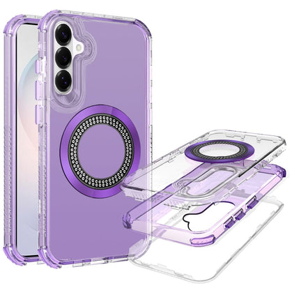 Phone Case for Samsung Galaxy S26 FE /Fan Edition Luxury Bling Rhinestone Glitter Magnetic Circle Frosted Hybrid Dual Layer TPU Tough Construction, Sparkling Finish Cover