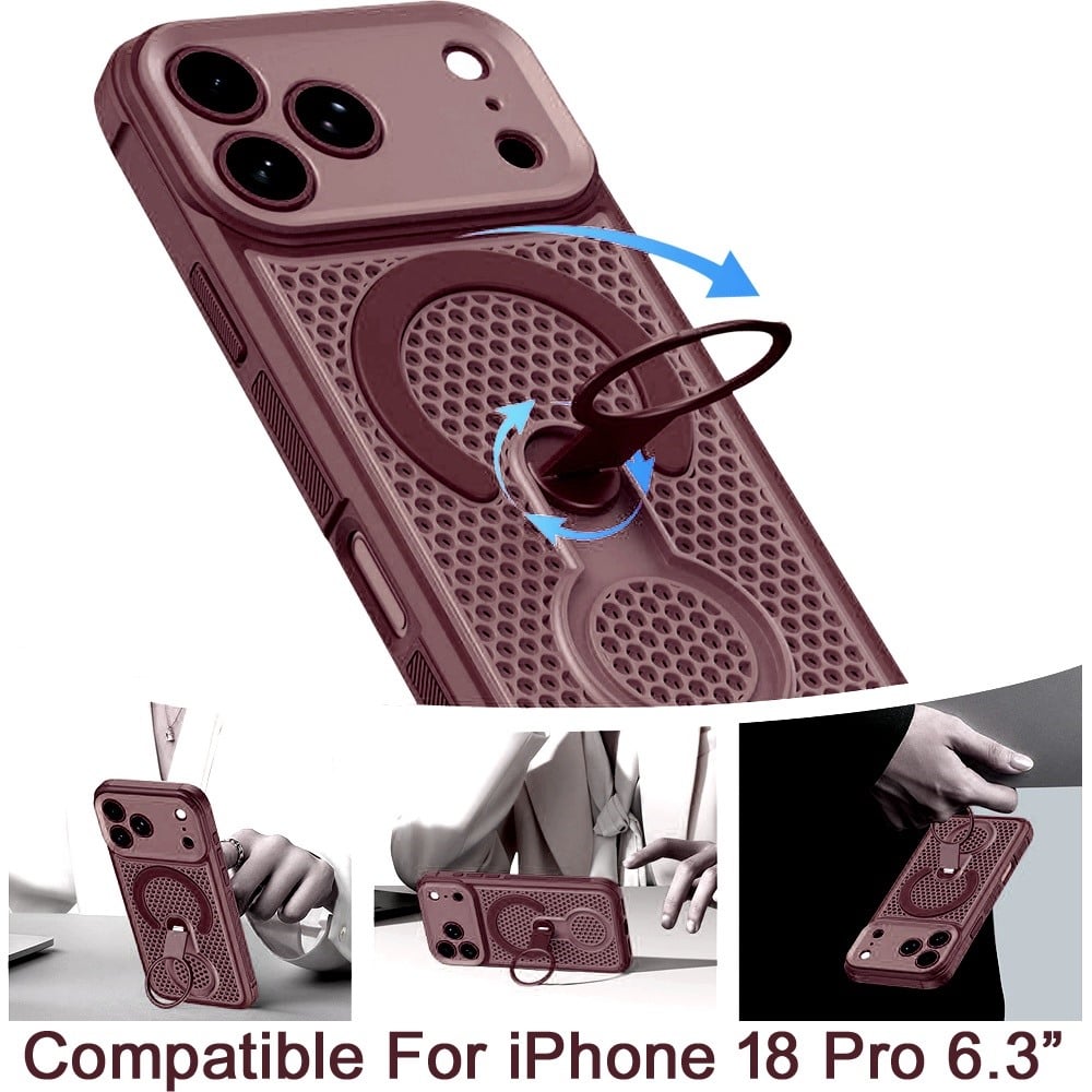 Phone Case for Apple iPhone 18 Pro Magnetic Honeycomb Hybrid Rugged Armor Ring Kickstand Dual Layer Shock Absorbing Hard PC Soft TPU Cover