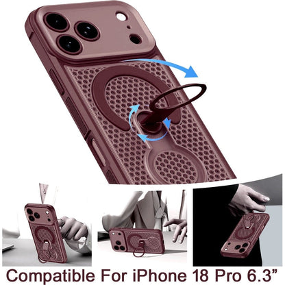 Phone Case for Apple iPhone 18 Pro Magnetic Honeycomb Hybrid Rugged Armor Ring Kickstand Dual Layer Shock Absorbing Hard PC Soft TPU Cover