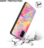 For Apple iPhone 15 Plus (6.7") Marble Fashion Stylish Flake Glitter Bling Hybrid Glossy TPU Rubber Hard PC Protection Marble Colorful Rainbow Phone Case Cover