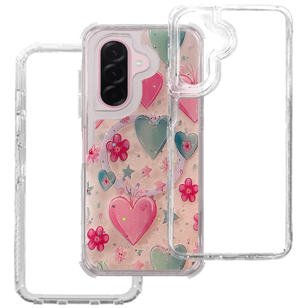 Phone Case for Samsung Galaxy A37 Magnetic Hybrid Fashion Printed Pattern Artwork Stylish Printed Design Dual Layers TPU Rubber SIlicone Hard PC Cover