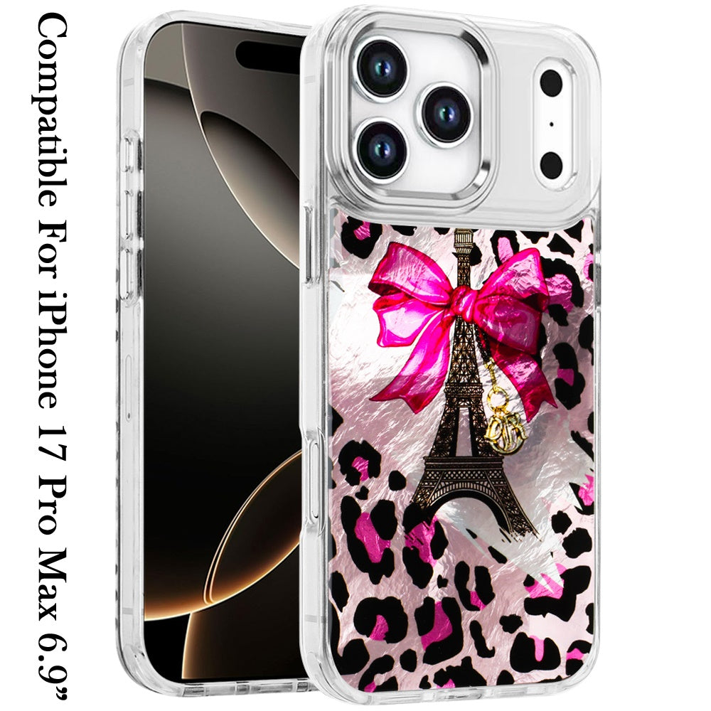 For Apple iPhone 17 Pro Max (6.9") Fashion Beautiful Epoxy Design Hybrid Fashion Stylish TPU Protective, Shockproof Hybrid PC Case Cover