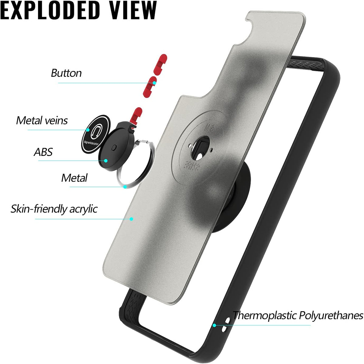 For Motorola Moto G Power 5G 2026 Translucent Matte Back Hybrid with Rotatable Metal Ring Holder Kickstand Shockproof TPU (Fit Car Mount) Case Cover