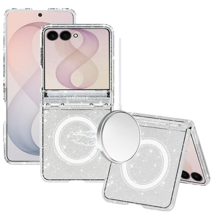 Transparent Glitter Finish Magnetic Circle Thick 3mm Hybrid Design Decorative Bling Sparkle Layered Protective Style