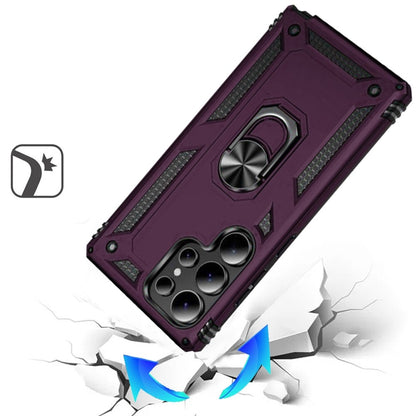 Phone Case for Samsung Galaxy S26 Ultra Rotatable Ring Stand Shockproof Hybrid Armor Anti Slip Heavy Duty Fit Magnetic Car Mount Durable Grip Cover Purple
