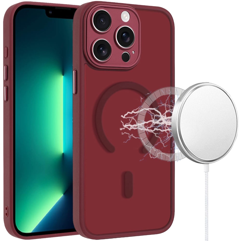 Phone Case for Apple iPhone 13 Pro Max Matte Frosted Magnetic Back Hybrid Hard PC Soft TPU Camera Protection Slim Shock Absorbing Anti Fingerprint Cover
