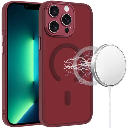 Phone Case for Apple iPhone 13 Pro Max Matte Frosted Magnetic Back Hybrid Hard PC Soft TPU Camera Protection Slim Shock Absorbing Anti Fingerprint Cover