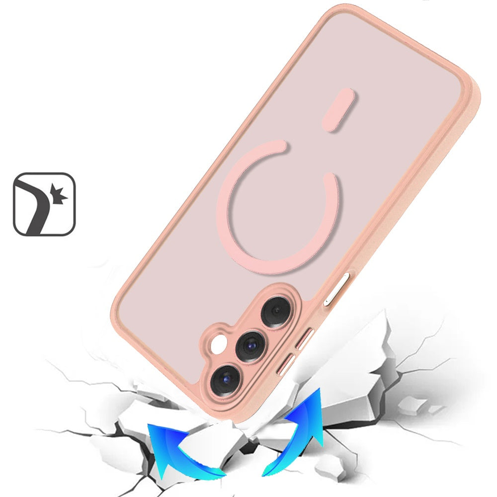 Matte Frosted Magnetic Back Hybrid Hard PC Soft TPU Camera Protection Slim Shock Absorbing Anti Fingerprint