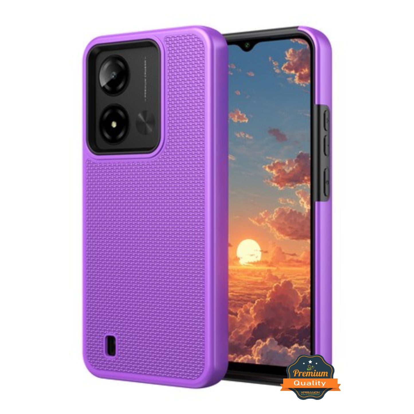 Phone Case Cover for Cloud Mobile Stratus C8 Prime Dual Layer Slim & Tough Hybrid Shockproof Heavy Duty Rubber TPU Matte with Textured Rugged Shell Protection Cover