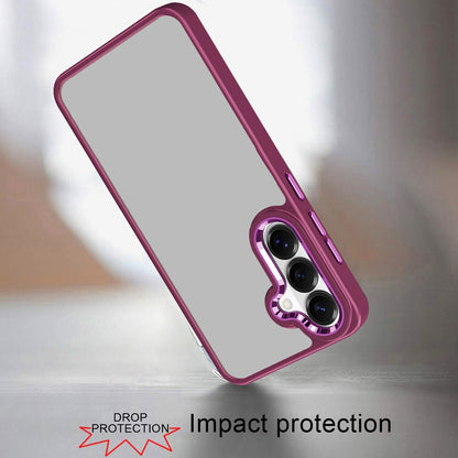 Phone Case for Samsung Galaxy S26 FE /S26 Fan Edition Transparent Thick Acrylic Hybrid Metal Buttons Shockproof Rubber TPU Slim Durable Grip Protective Cover
