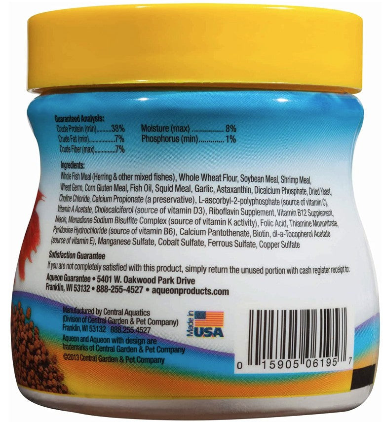 Aqueon Color Enhancing Betta Food [Aquarium Supplies] 5.7 oz (6 x 0.95 oz)