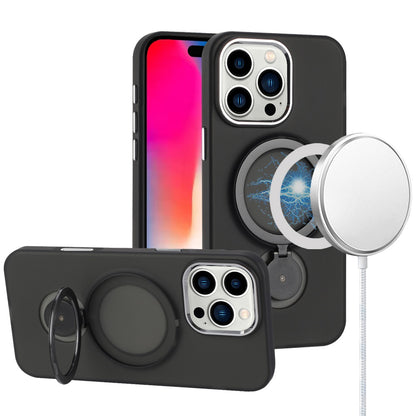 For Apple iPhone 17 Pro Max (6.9") MagSafe Compatible with 360° Ring Stand, Magnetic Kickstand, Slim Hybrid Protective Case Cover Black