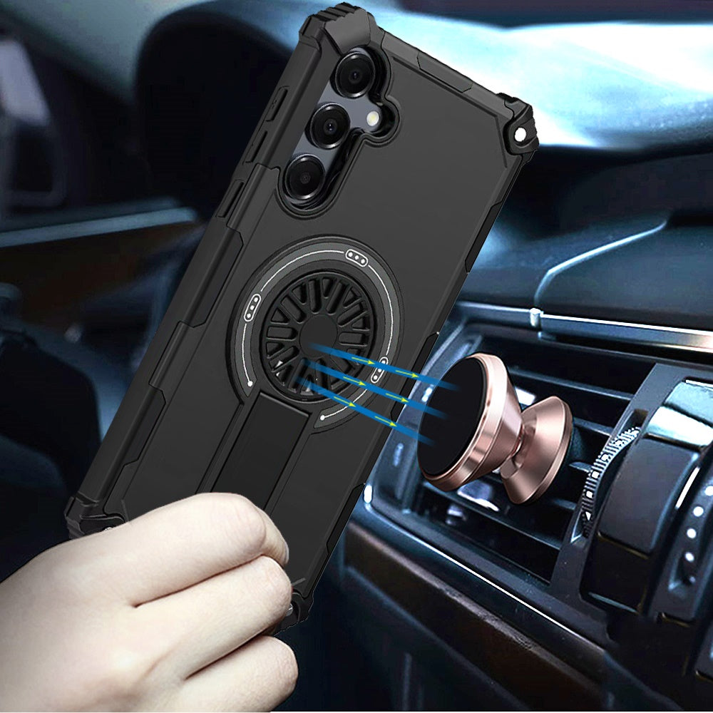 Phone Case for Samsung Galaxy A36 Magnetic Car Mount Friendly Shockproof CD Texture Anti Slip Durable Grip Heavy Duty Hybrid Cover