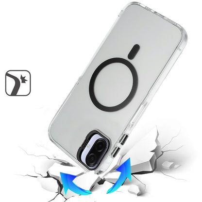 Phone Case for Samsung Galaxy A08 4G, A07 5G, A07 4G Clear Metallic Camera Stand Magnetic Hybrid TPU Shockproof Grip Camera Protection Kickstand Durable Armor Cover
