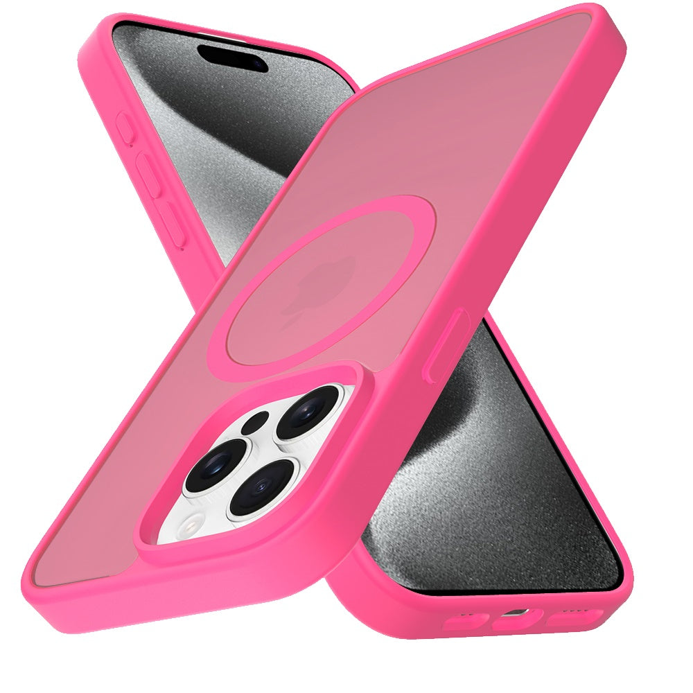 For Apple iPhone 15 Pro Max MagSafe Compatible Case Hybrid Soft TPU Bumper Hard Translucent Matte Back Slim Shockproof Case Cover