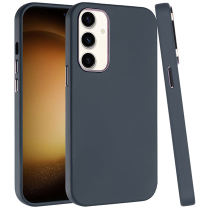 For Samsung Galaxy A16 5G Slim Classic Hybrid Around Rubber Gummy Gel Slick Hard PC Silicone TPU Chromed Button Case Cover
