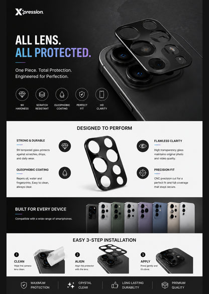 Camera Lens Protector for Samsung Galaxy S26 FE /S26 Fan Edition Camera Lens Tempered Glass 2.5D Scratch Resistant Anti Fingerprint HD Clear Protective Color Edge Cover Black