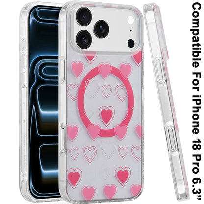 Phone Case for Apple iPhone 18 Pro/ iPhone 17 Pro Stylish Design Shockproof Magnetic Magsafe Compatible TPU IMD Print Rugged Grip Drop Protection Slim Fashion Cover