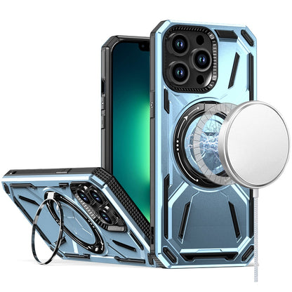 For iPhone 16 Pro Max Hybrid Magnetic Ring and 360° Rotational Kickstand with MagSafe Compatible, Military Grade Drop Protection Case Cover