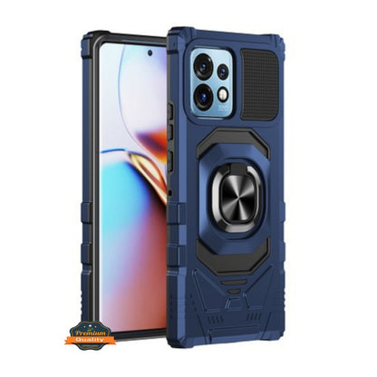 For Motorola Moto G 5G 2026 / Moto G Play 2026 Hybrid Magnetic Car Mount Ring Kickstand Stand Holder Full-Body Armor Protective [Military Grade] Case Cover