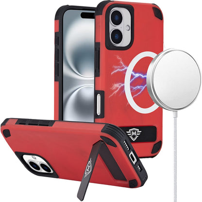 For Apple iPhone 15 Pro Max (6.7") Premium Heavy Duty Dual-Layer Rugged, Shockproof Kickstand Magnetic Compatible with MagSafe Case Cover