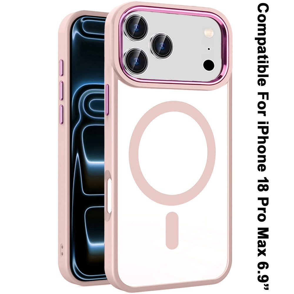 Clear Acrylic Magnetic Circle Shockproof Hybrid Metal Button TPU Drop Protection Rugged Slim Durable Armor