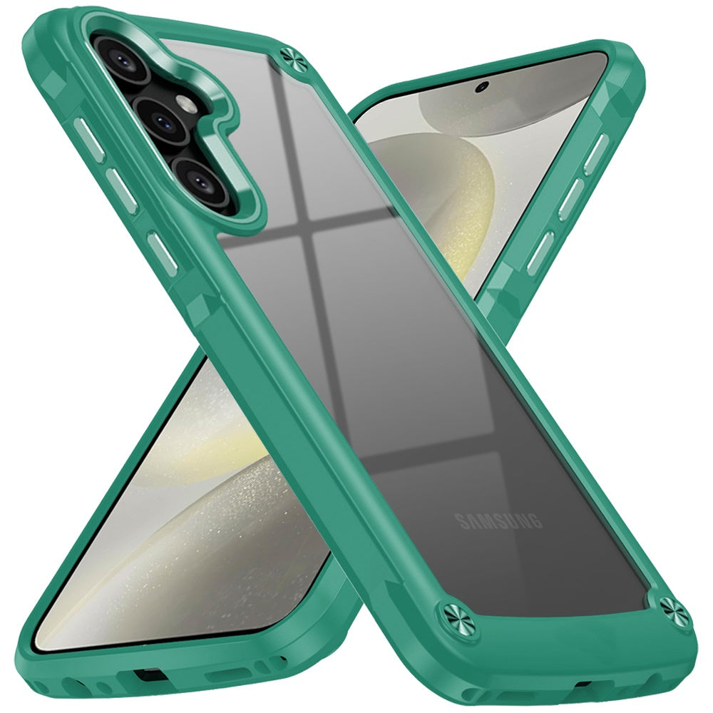 Hybrid Transparent Rubber with Metal Buttons & Camera Edges Hard TPU Corner Frame Bumper