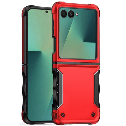 For Samsung Galaxy Z Flip 7 Slim Tough Shockproof Hybrid Heavy Duty 2in1 Dual Layer TPU Bumper Rugged Rubber Defend Armor Case Cover Red
