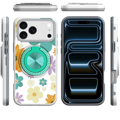 Phone Case for Apple iPhone 18 Pro Max Magnetic Ring Stand Matte Metal Hybrid Car Mount Friendly Shockproof Rotational Grip Diamond Design Pattern Cover
