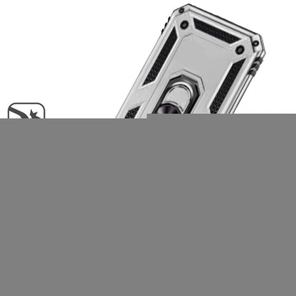 For Google Pixel 9A Hybrid Shockproof Durable 360 Degree Rotatable Ring Stand Holder Kickstand Fit Magnetic Car Mount Case Cover Silver