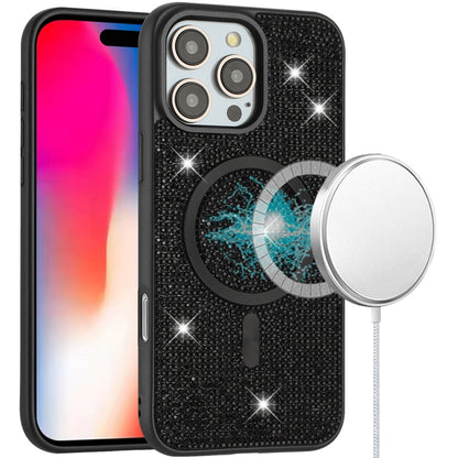 Magnetic Bling Diamond Sparkle Hybrid Shockproof Rugged Grip Durable Protection Anti-Slip Armor Design