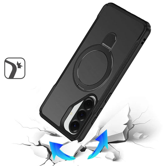 Phone Case for Samsung Galaxy A27 Magnetic Ring Stand Matte Finish Shockproof Grip Slim Armor Heavy Duty TPU Protective Hybrid Cover