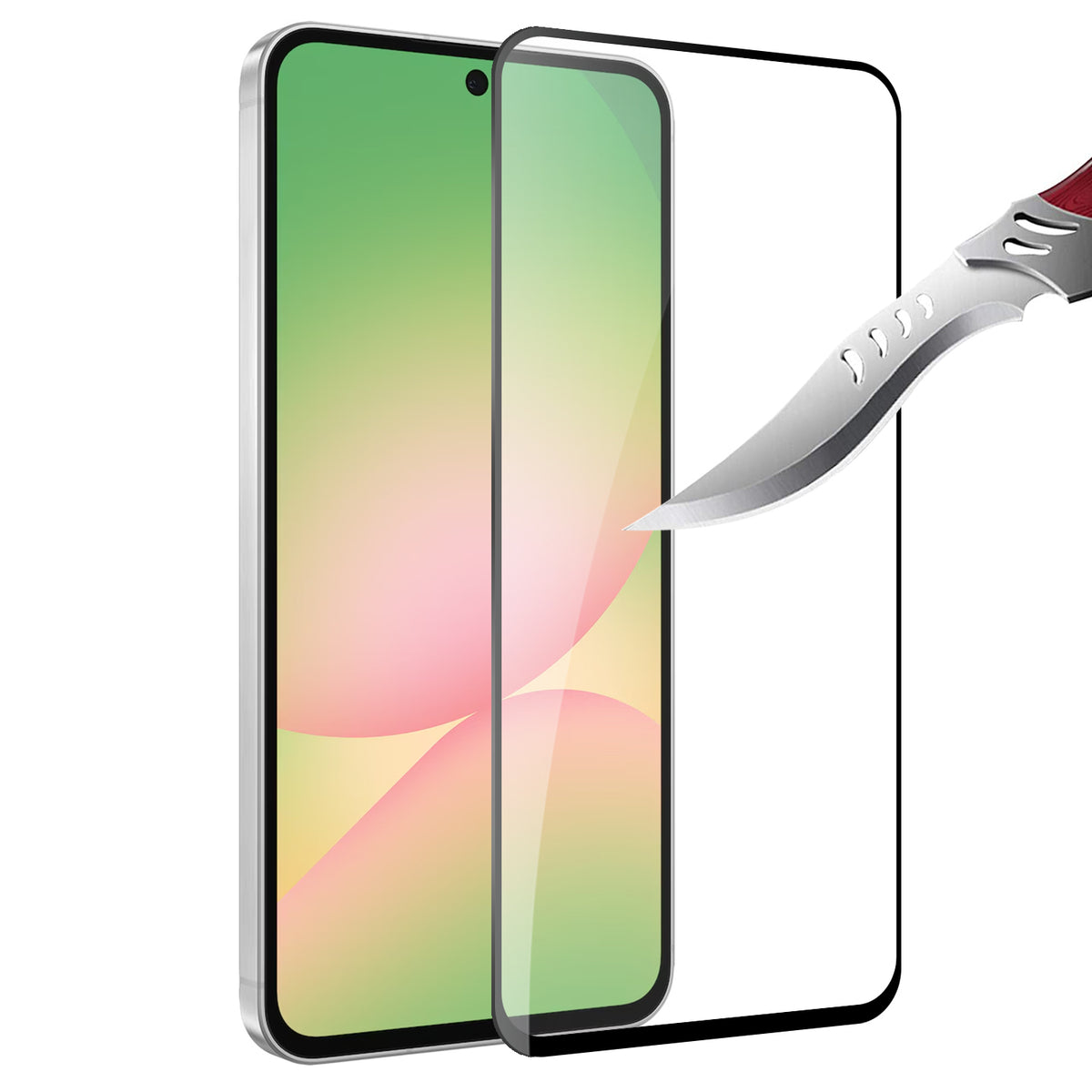 For Samsung Galaxy A57 Tempered Glass Screen Protector, Black Edge HD Clear, Scratch Resistant, Anti-Fingerprint, Easy Install, 9H Hardness Protector Clear Black