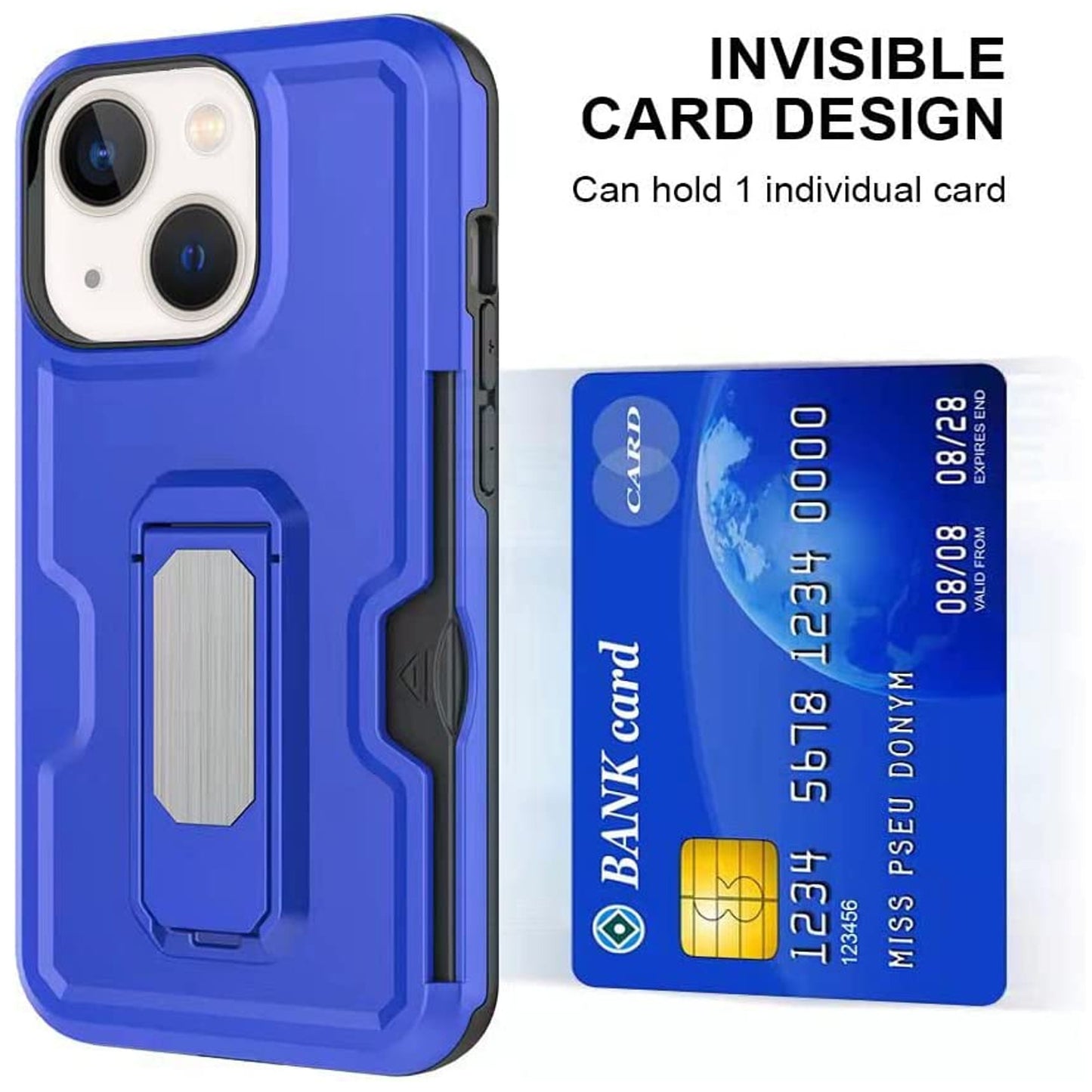 Phone Case Cover for Motorola Moto G Stylus 5G 2026 Hybrid Wallet Case with Invisible ID Card Slot, Kickstand, Holster Belt Clip, Heavy-Duty Protection Cover Blue