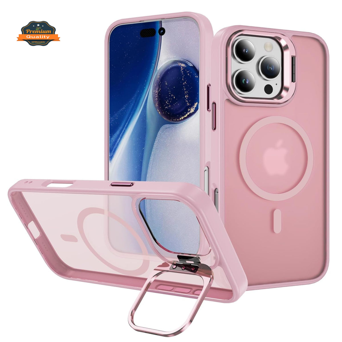 For Apple iPhone 17 AIR Clear Back Hybrid with MagSafe Compatible Metal Camera Stand Colorful Bumper Frame Shockproof Case Cover