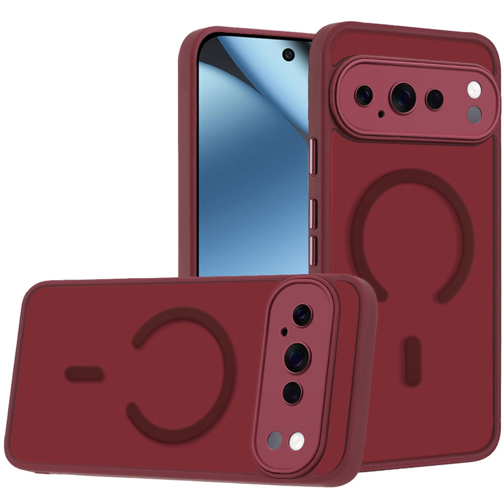 Phone Case for Google Pixel 11 Pro XL Matte Frosted Magnetic Back Hybrid Hard PC Soft TPU Camera Protection Slim Shock Absorbing Anti Fingerprint Cover