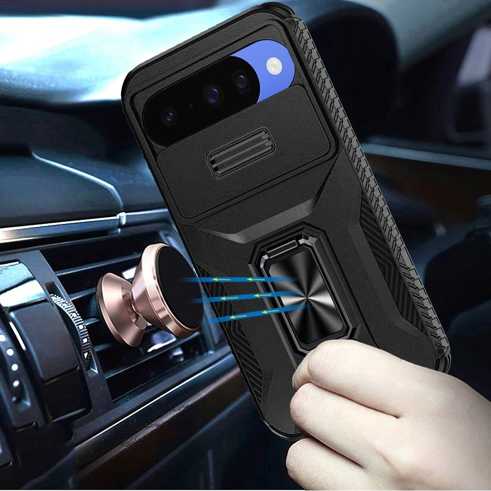 Phone Case for Google Pixel 11 /11 Pro Magnetic Ring Stand Camera Protection Shockproof Heavy Duty Kickstand Rugged Grip Anti Scratch Hybrid Cover