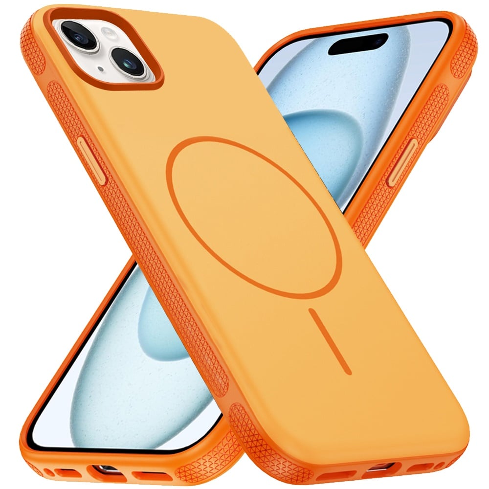 For iPhone 12 / iPhone 12 Pro (6.1") Super Magnetic Premium Edged Core Matte Thick Hybrid Drop Protection Shockproof Design Case Cover Cosmic Orange
