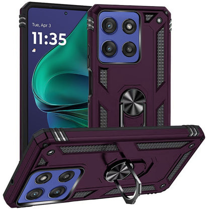Phone Case for Motorola Moto G Stylus 5G 2026 /2025 Rotatable Ring Stand Shockproof Hybrid Armor Anti Slip Heavy Duty Fit Magnetic Car Mount Durable Grip Cover Purple