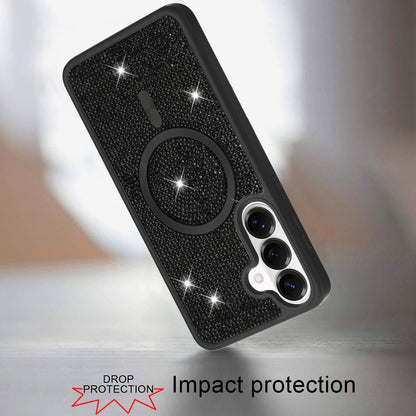 Phone Case for Samsung Galaxy S26 Magnetic Bling Diamond Sparkle Hybrid Shockproof Rugged Grip Durable Protection Anti-Slip Armor Design Cover