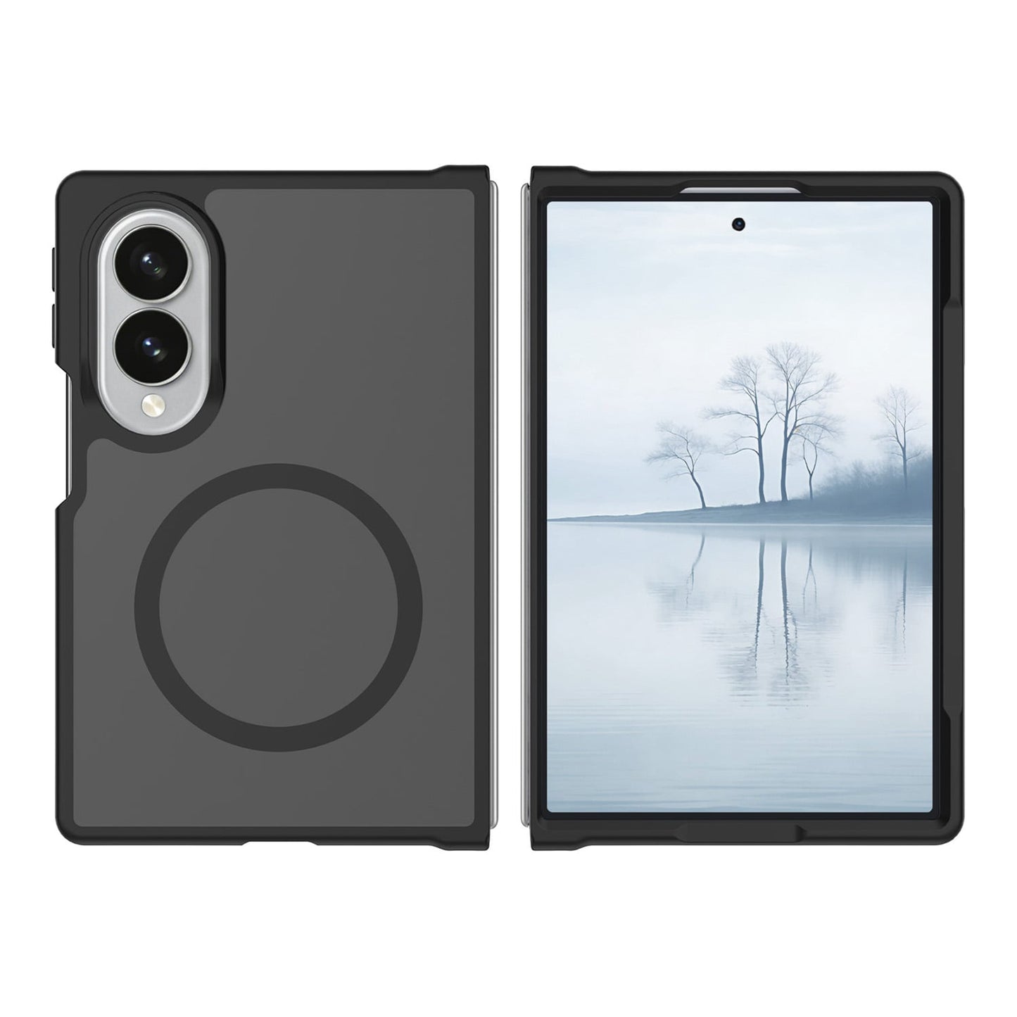 Phone Case for Samsung Galaxy Z Fold 8 Magnetic Matte Hybrid Shockproof Smooth Grip Durable Camera Protection Anti-Slip Soft Touch TPU Armor Cover
